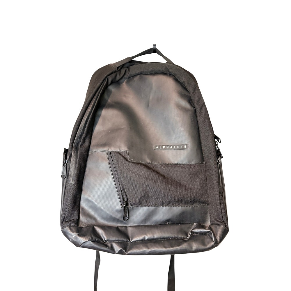 Alphalete Backpack Black Athletic Gym Bag Wolf Logo Water Resistant 13x18